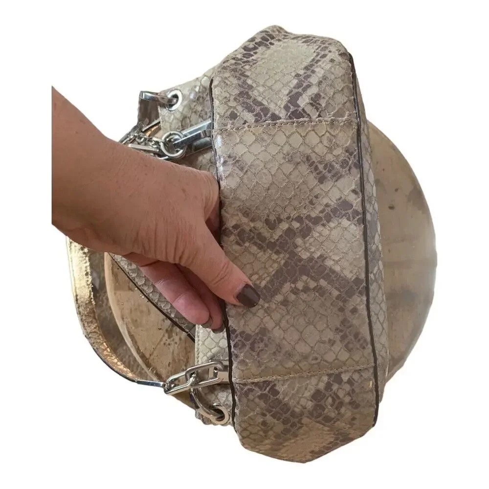 MICHAEL Michael Kors Natural Embossed Python Leather Tote Bag.